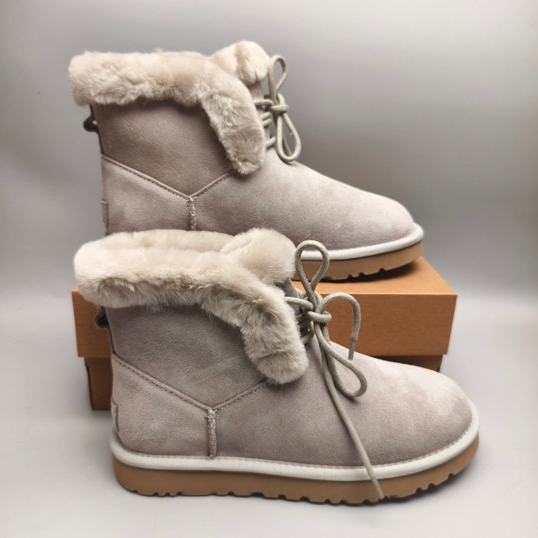 Gray Mid-Top Lace-Up Casual Shoes – In Stock