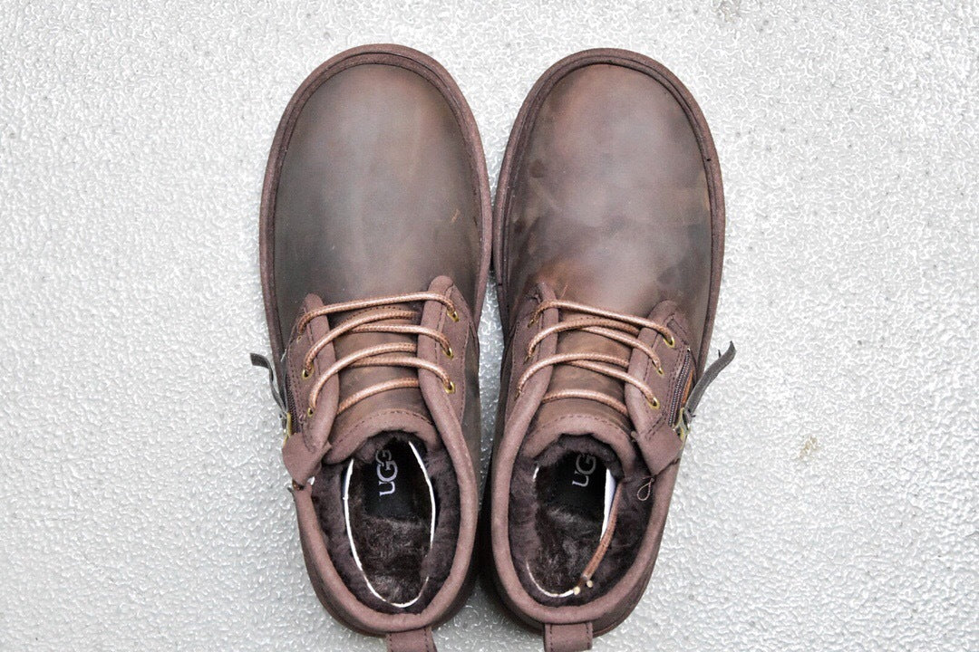 Men's Crazy Horse Leather Zip Shoes