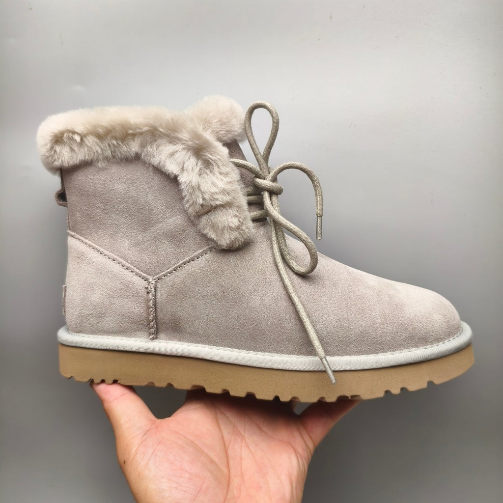 Gray Mid-Top Lace-Up Casual Shoes – In Stock