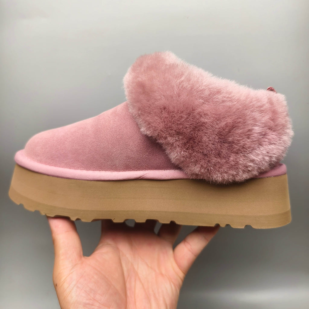 Pink Thick-Sole Suede Slip-On Lazy Shoes – In Stock