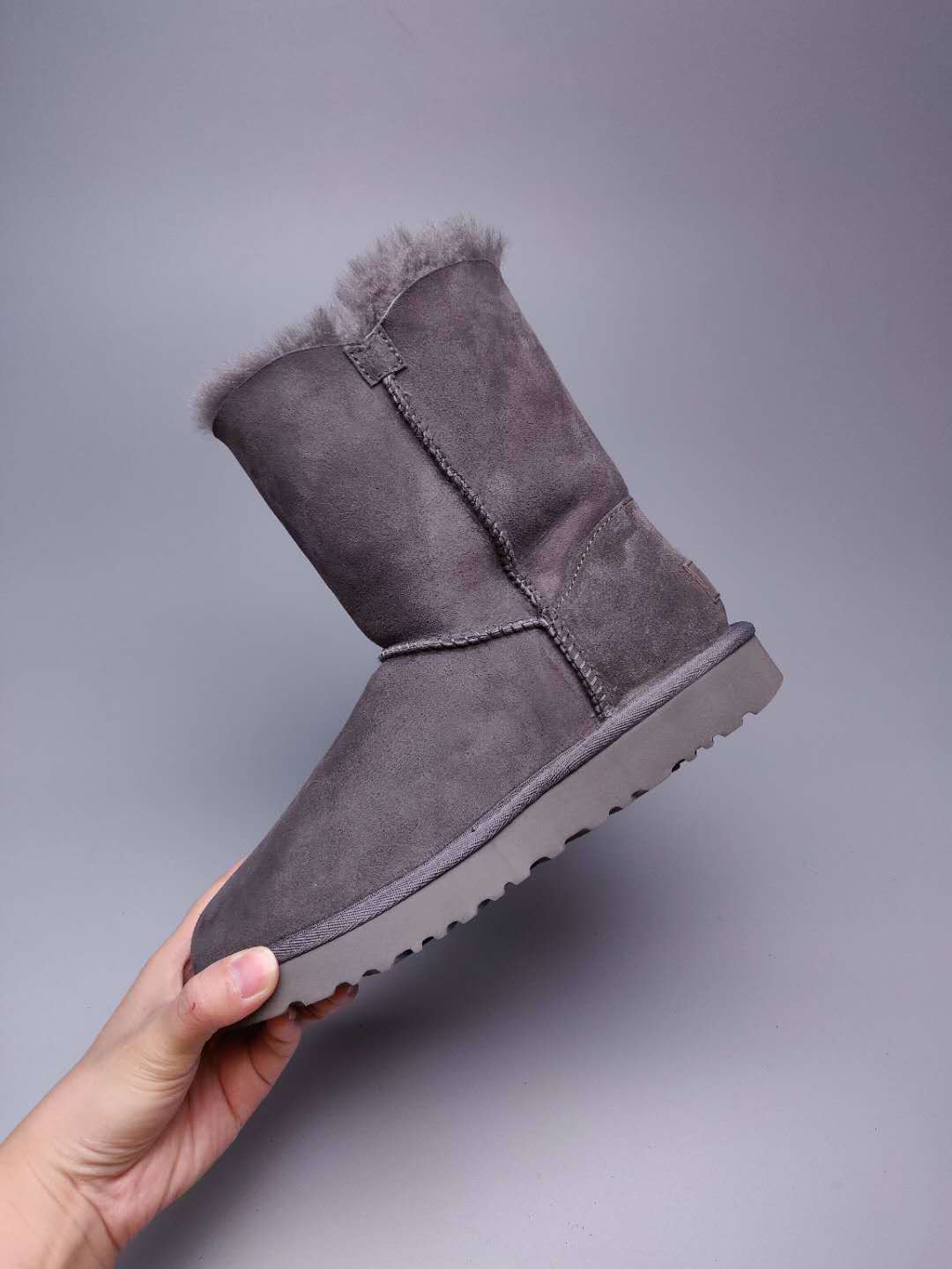 Gray Side-Zip Mid-Calf Boots – In Stock