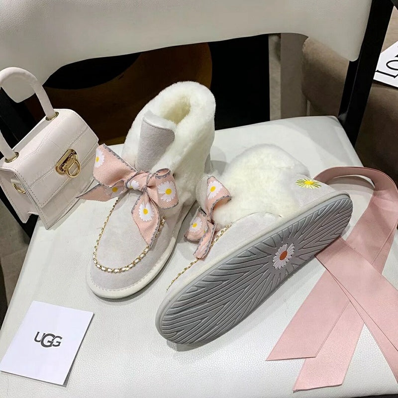Milkshake White Daisy Chain Ribbon Shoes – In Stock
