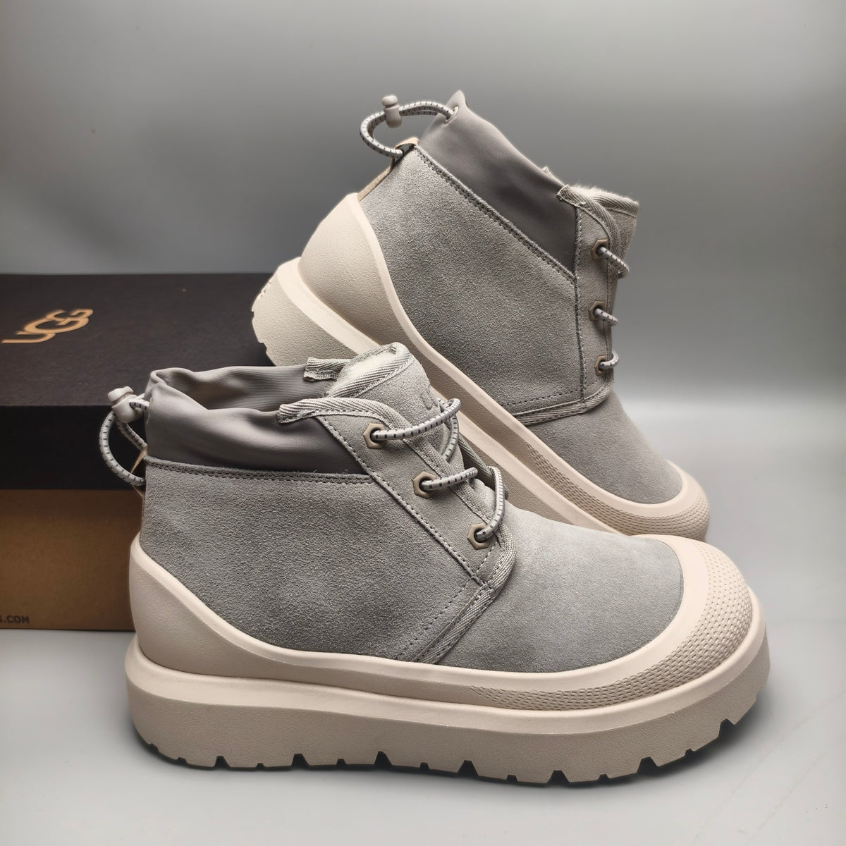 Light Gray High-Top Trendy Casual Shoes – In Stock