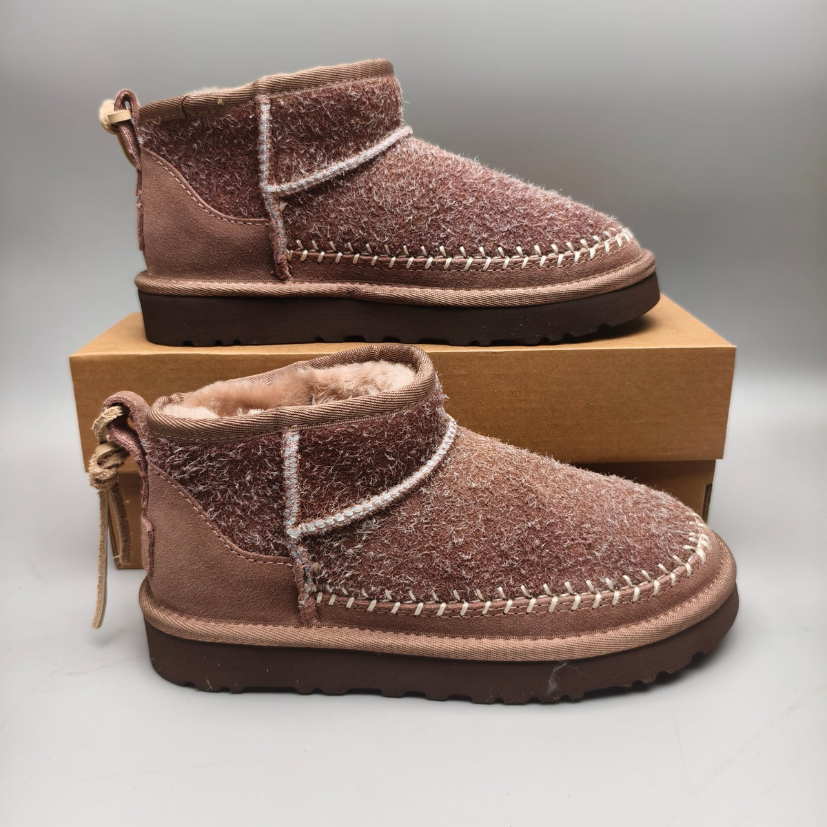 Brown Suede Back Strap Signature Shoes – In Stock