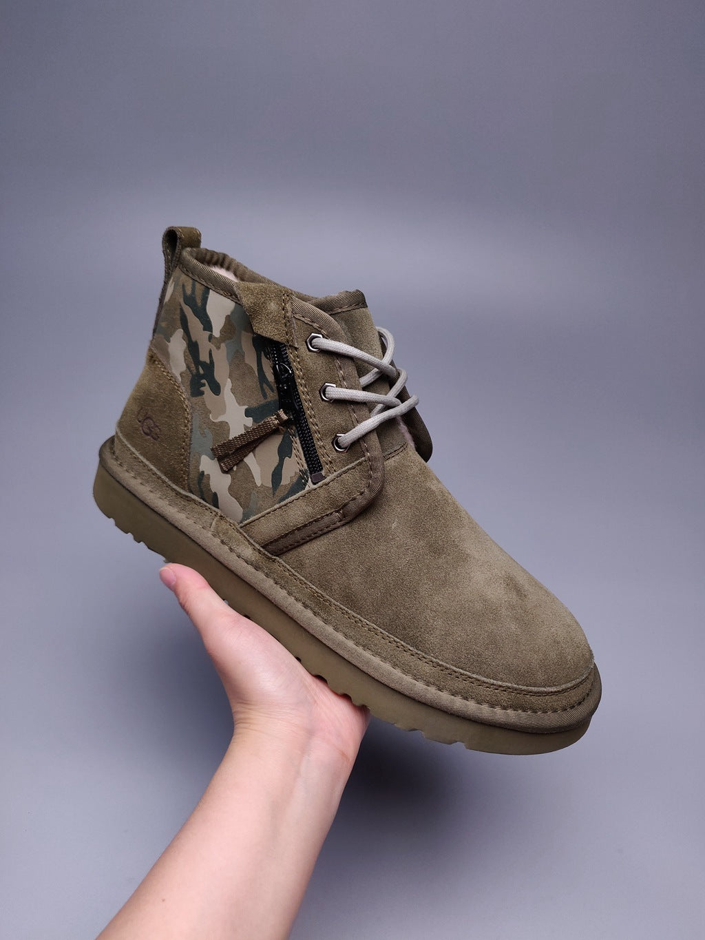 Army Green Camo Color-Block Men's Shoes – In Stock