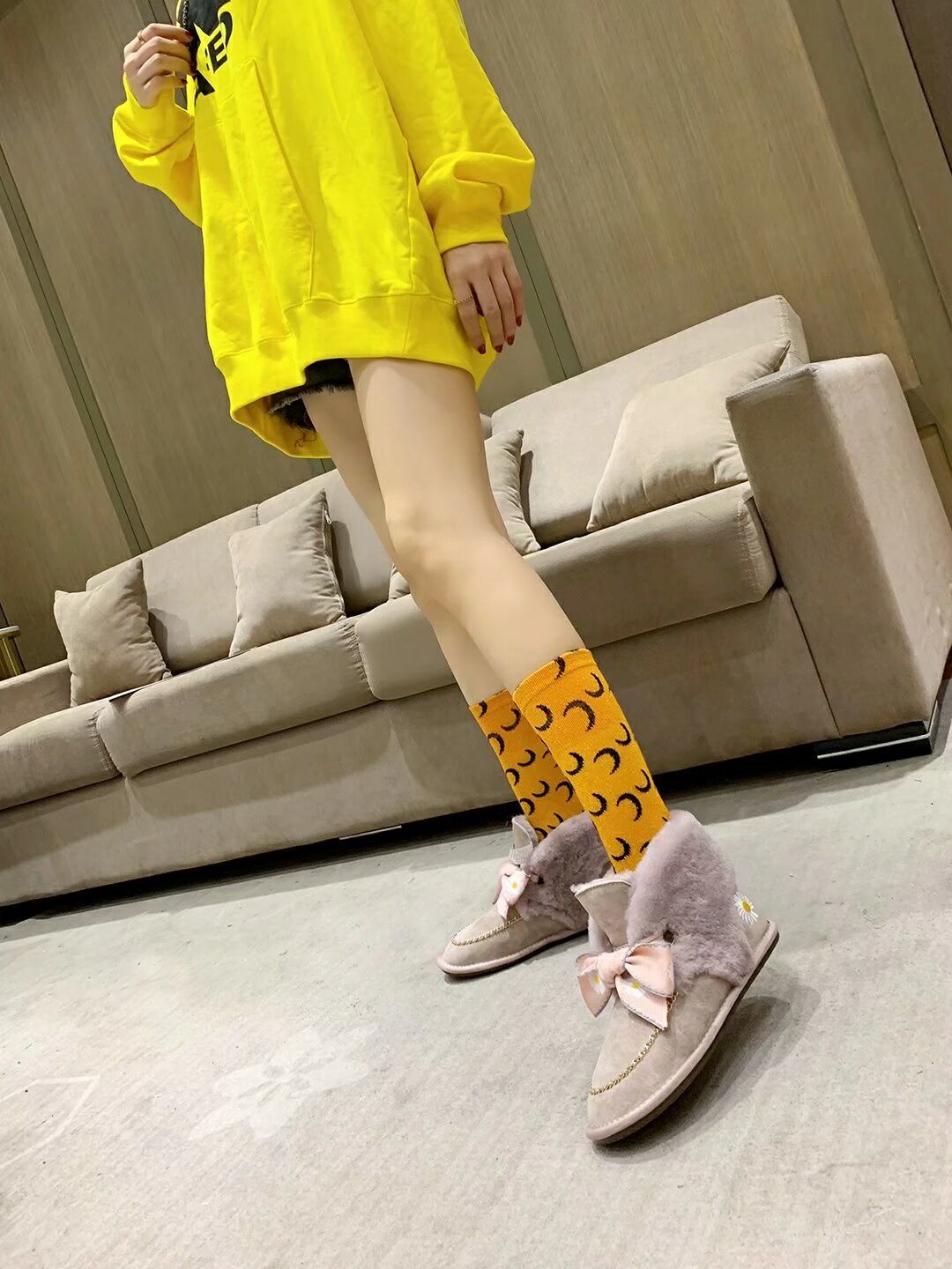 Dusk Pink Daisy Chain Ribbon Shoes – In Stock