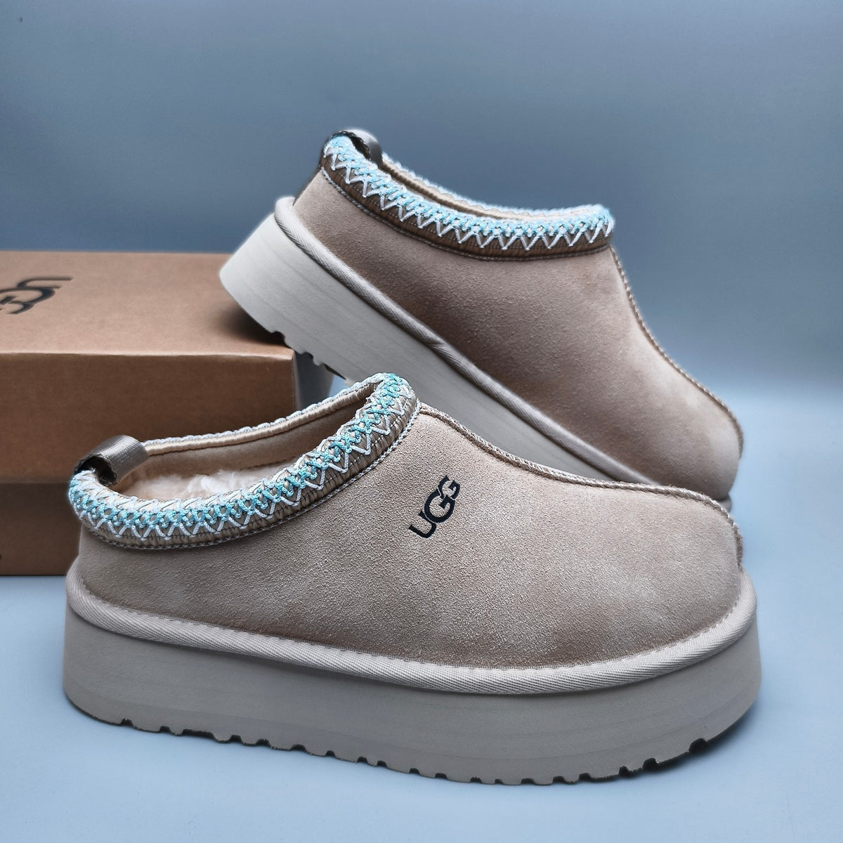 Beige Ethnic Style Thick-Sole Casual Shoes – In Stock