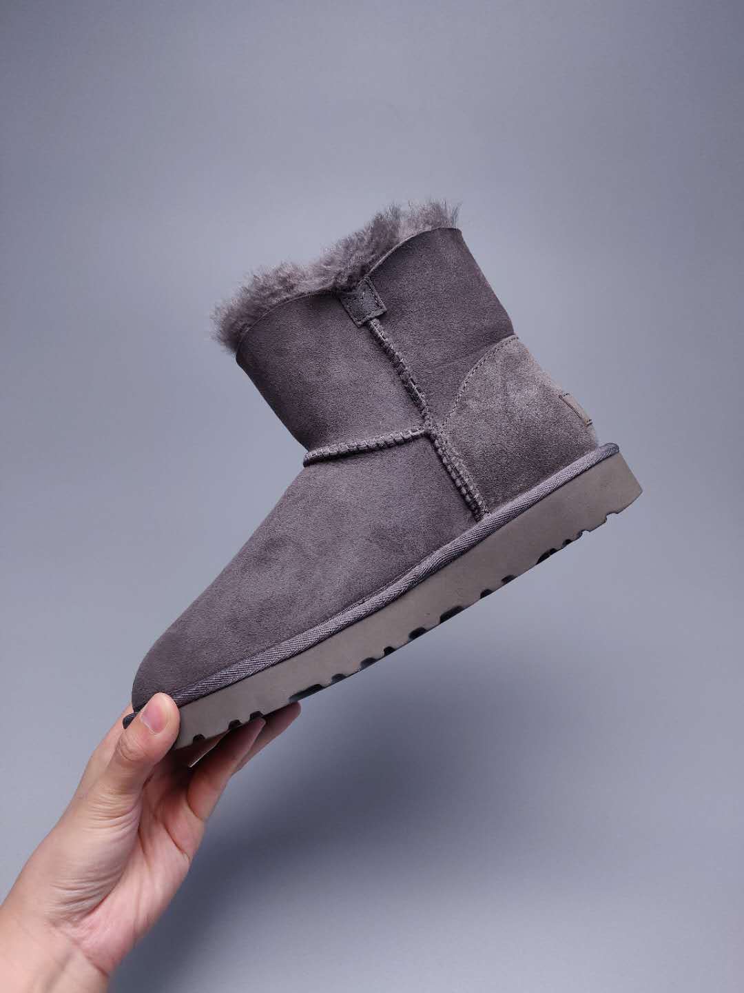 Gray Side-Zip Ankle Boots – In Stock