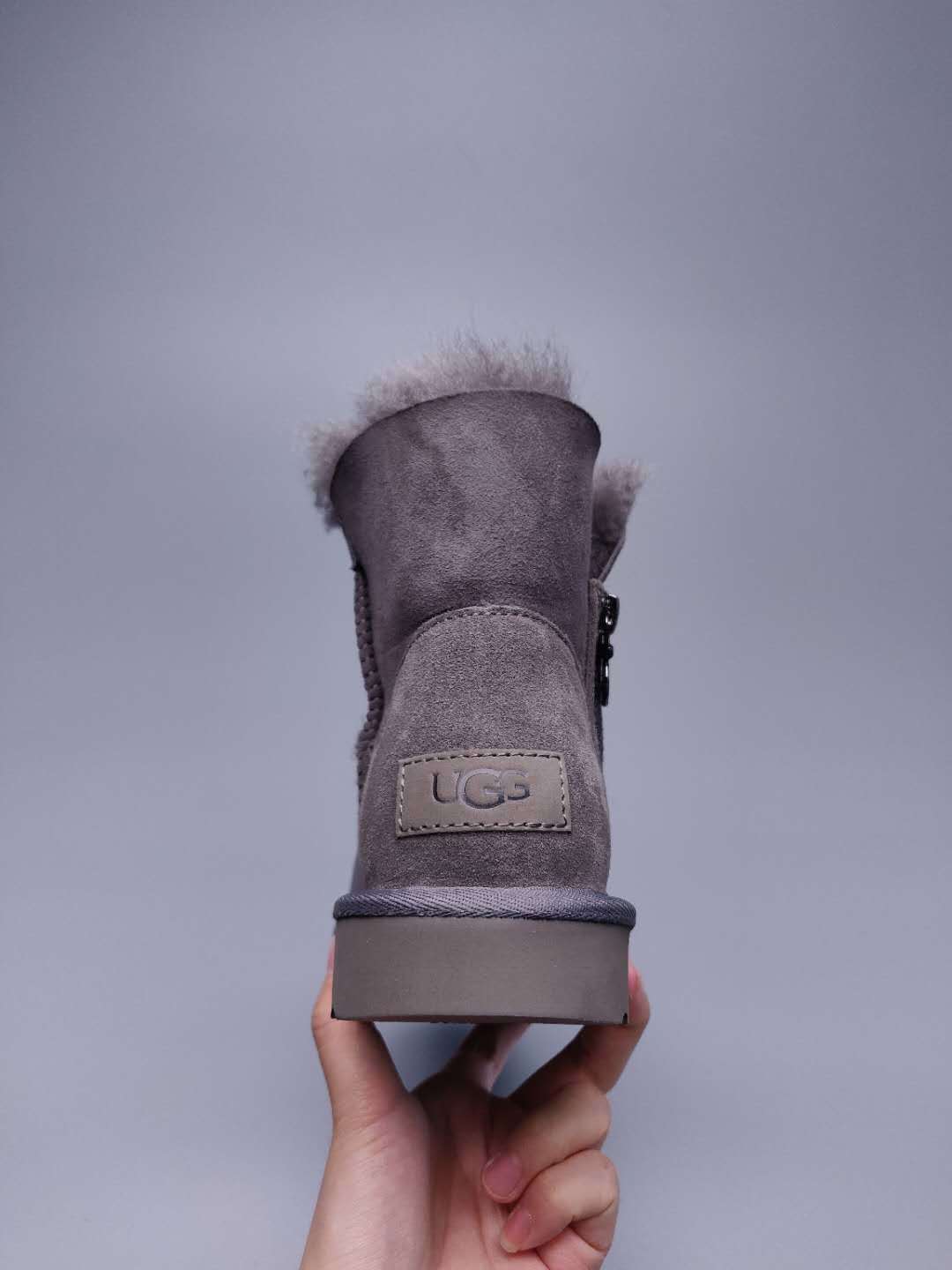 Gray Side-Zip Ankle Boots – In Stock