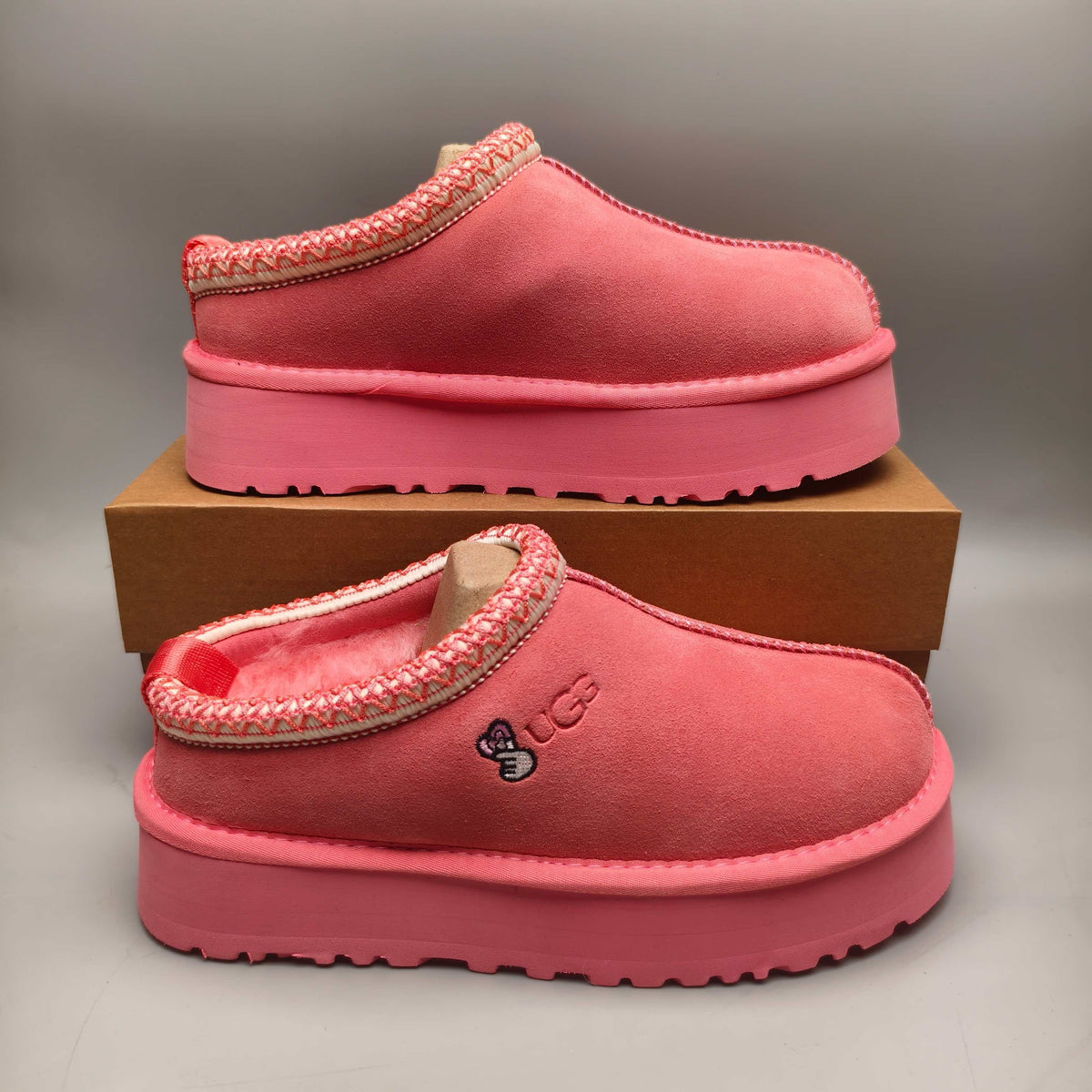 Rose Red Ethnic Style Thick-Sole Casual Shoes – In Stock