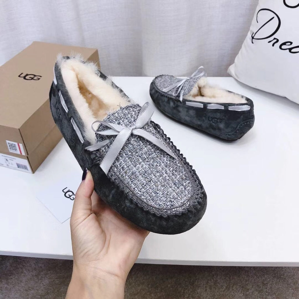 Gray Chanel-Style Pebble Loafers – Bold & Sophisticated