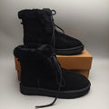 Black Mid-Top Lace-Up Casual Shoes – In Stock
