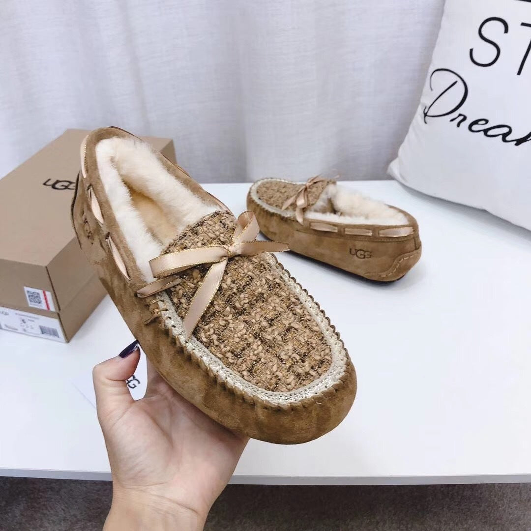 Chestnut Chanel-Style Pebble Loafers – Bold & Sophisticated