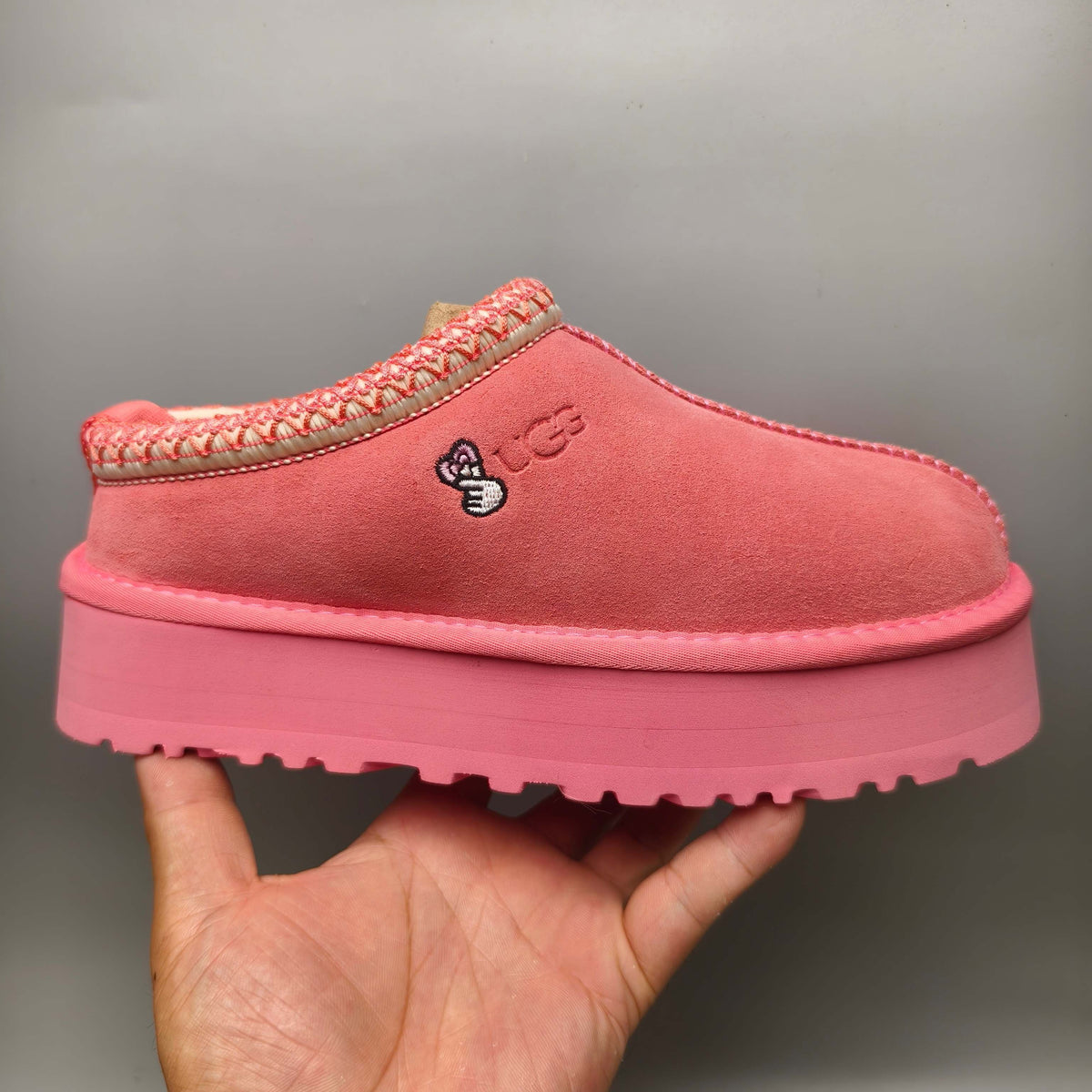Rose Red Ethnic Style Thick-Sole Casual Shoes – In Stock