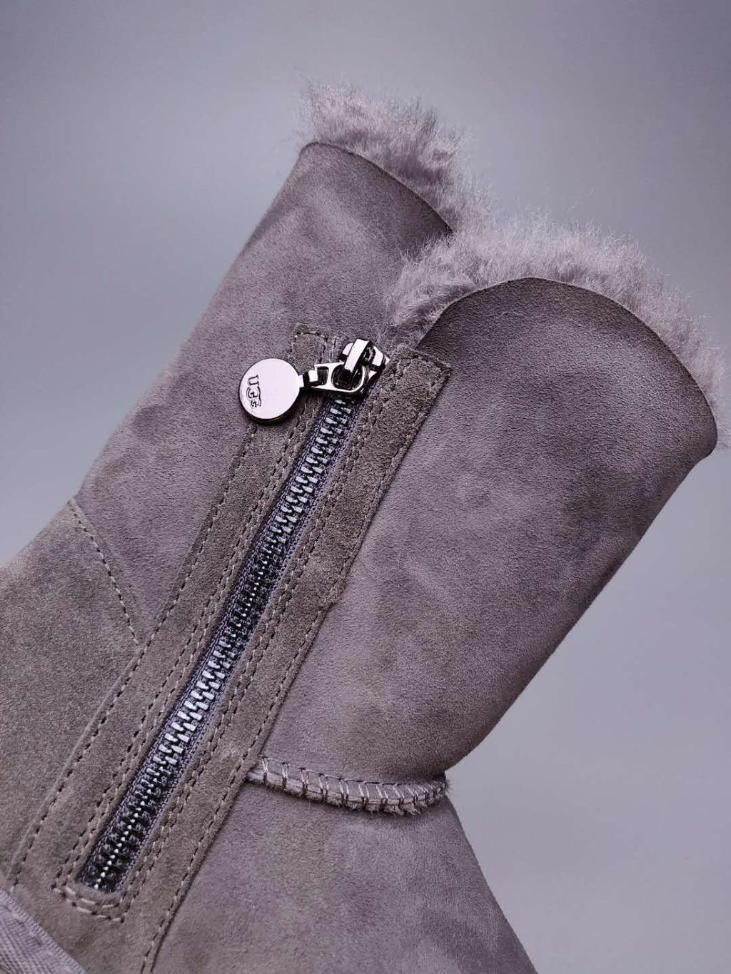 Gray Side-Zip Mid-Calf Boots – In Stock