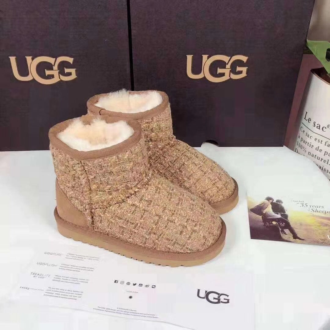 Chanel Chestnut Kids Chanel-Style Snow Boots