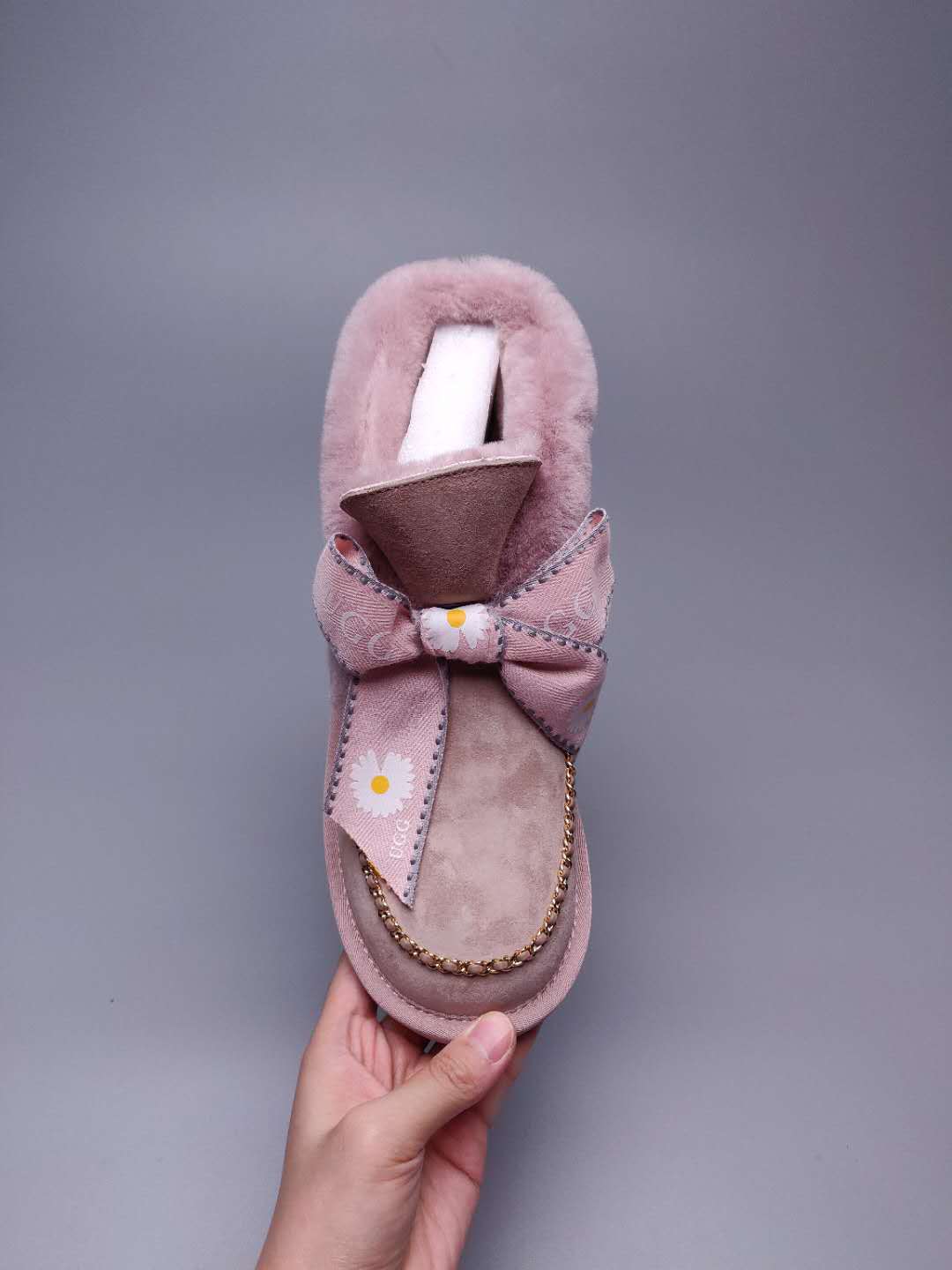 Dusk Pink Daisy Chain Ribbon Shoes – In Stock
