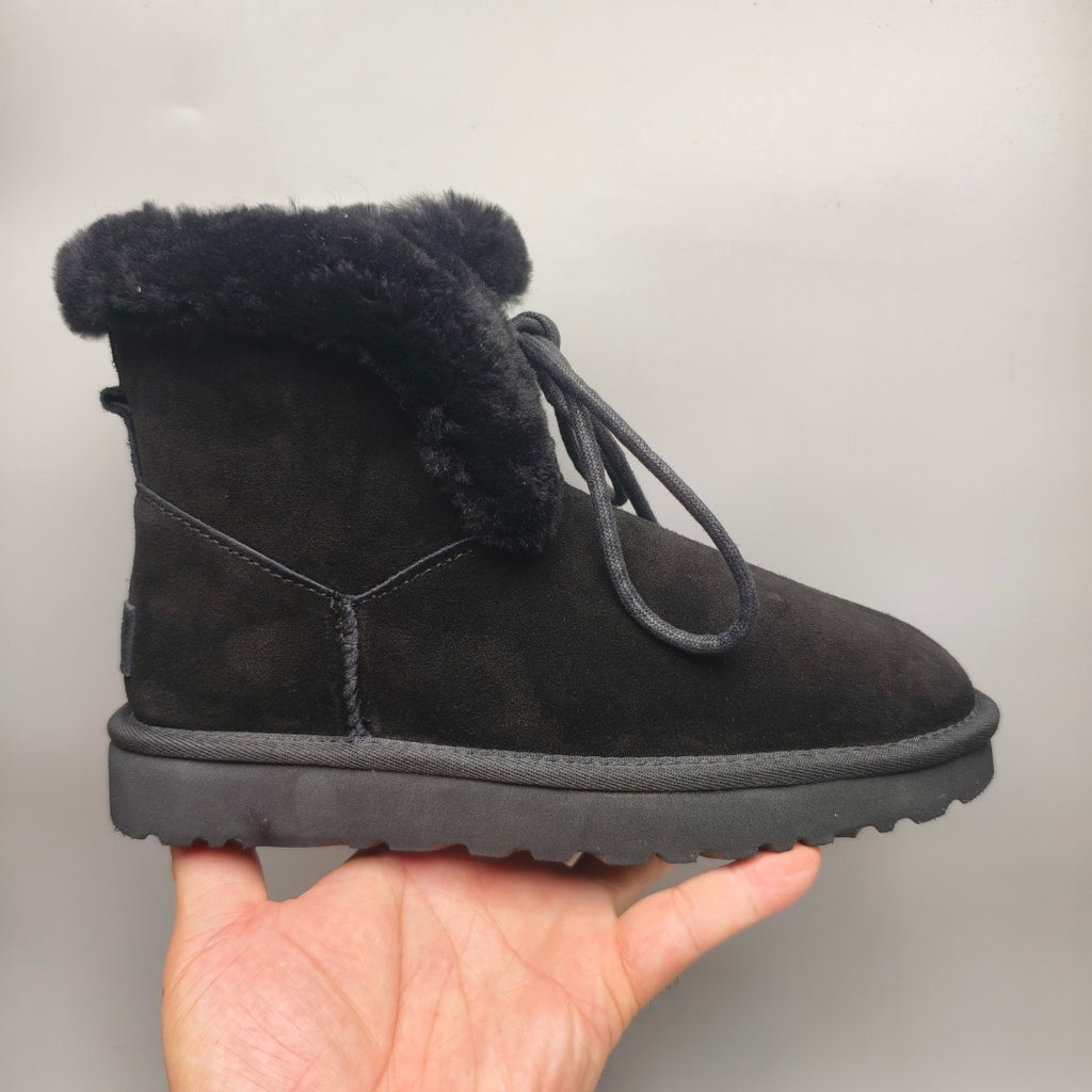 Black Mid-Top Lace-Up Casual Shoes – In Stock