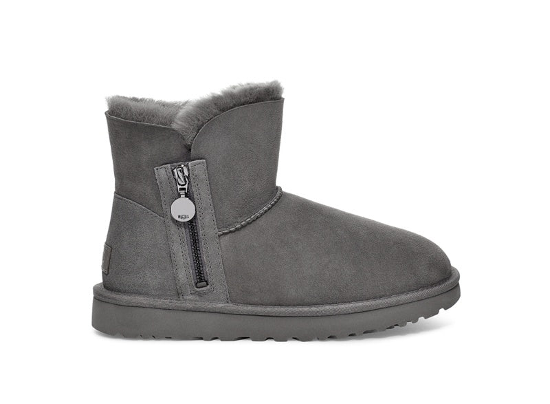 Gray Side-Zip Ankle Boots – In Stock