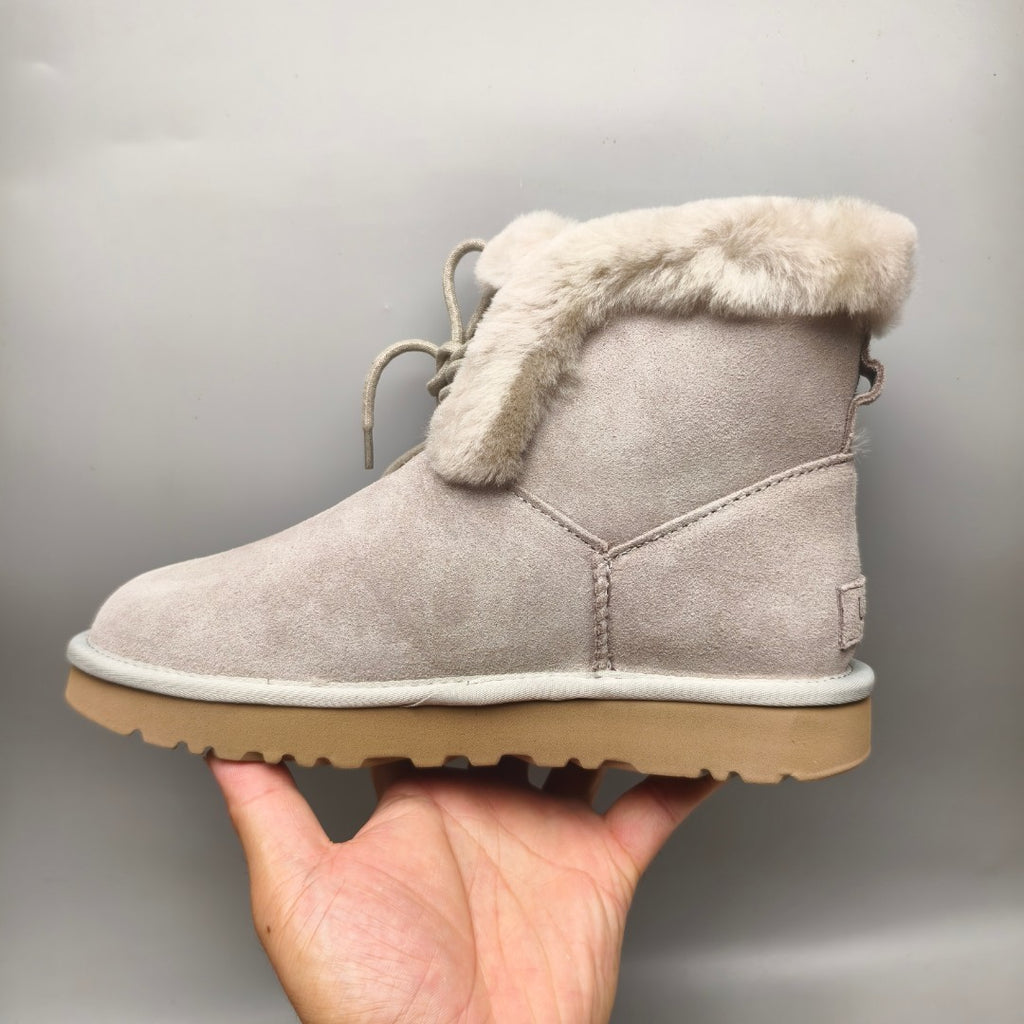 Gray Mid-Top Lace-Up Casual Shoes – In Stock