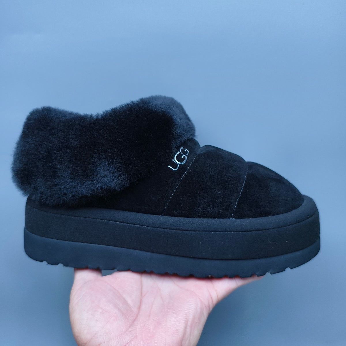 Black Thick-Sole Slip-On Casual Shoes – In Stock