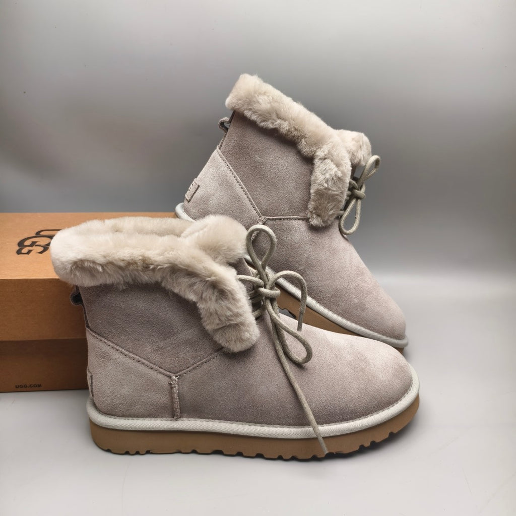 Gray Mid-Top Lace-Up Casual Shoes – In Stock