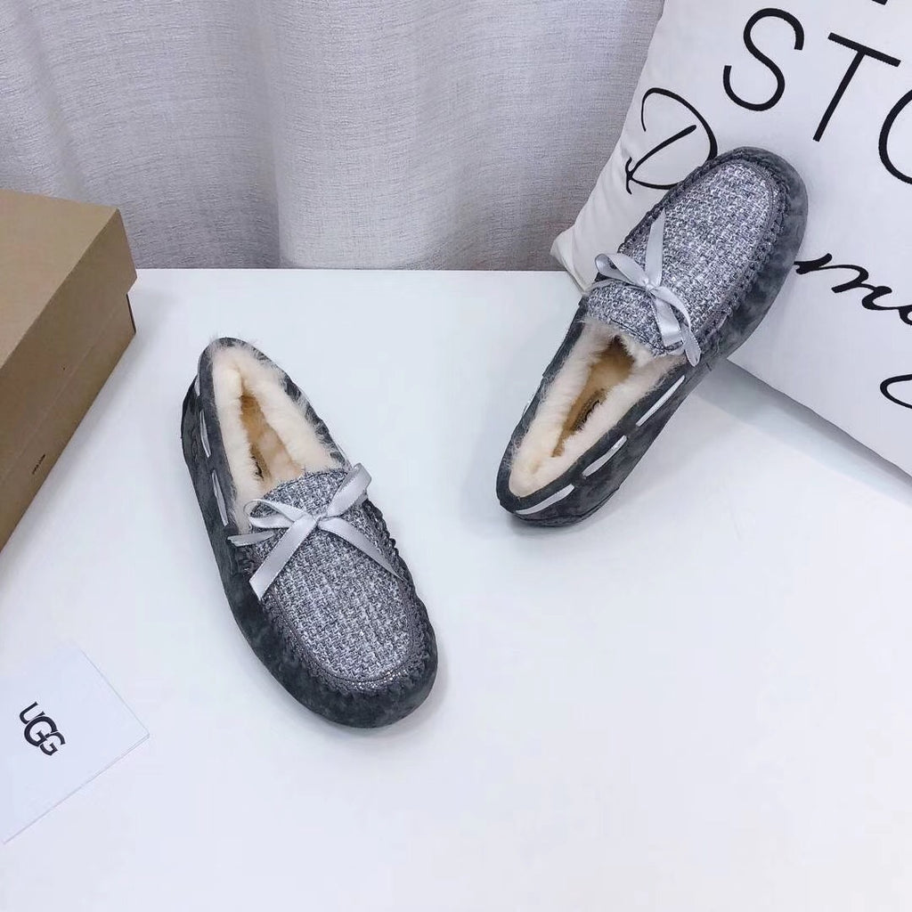 Gray Chanel-Style Pebble Loafers – Bold & Sophisticated