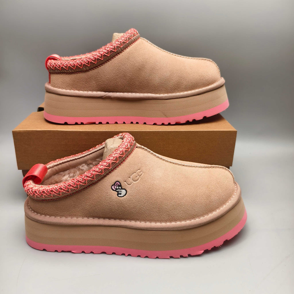 Pink Ethnic Style Thick-Sole Casual Shoes – In Stock