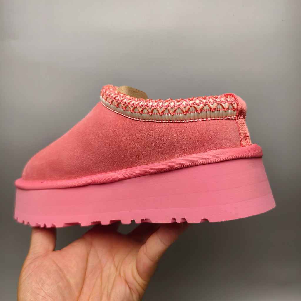 Rose Red Ethnic Style Thick-Sole Casual Shoes – In Stock