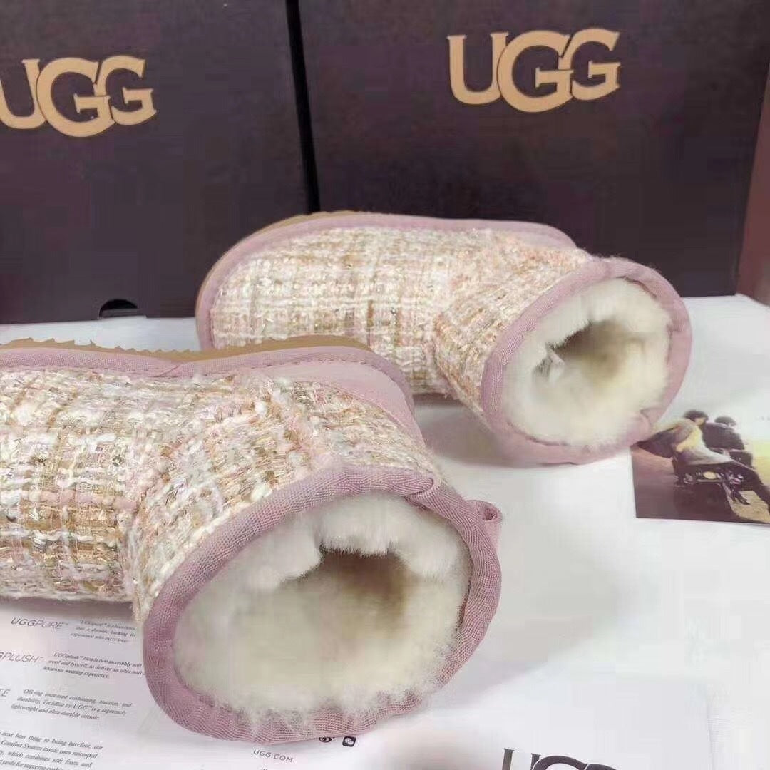 Chanel Pink Kids Chanel-Style Snow Boots