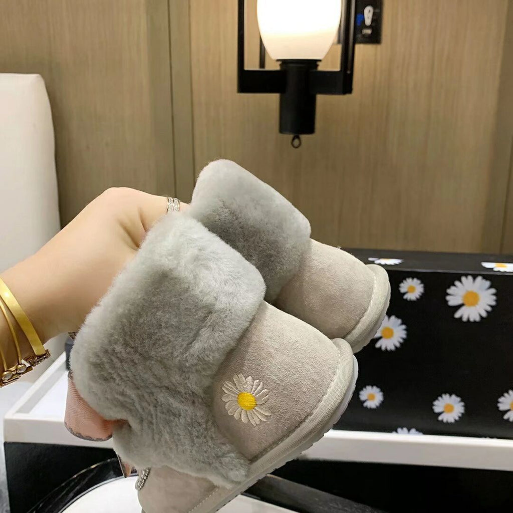 Gray Daisy Chain Ribbon Shoes – In Stock