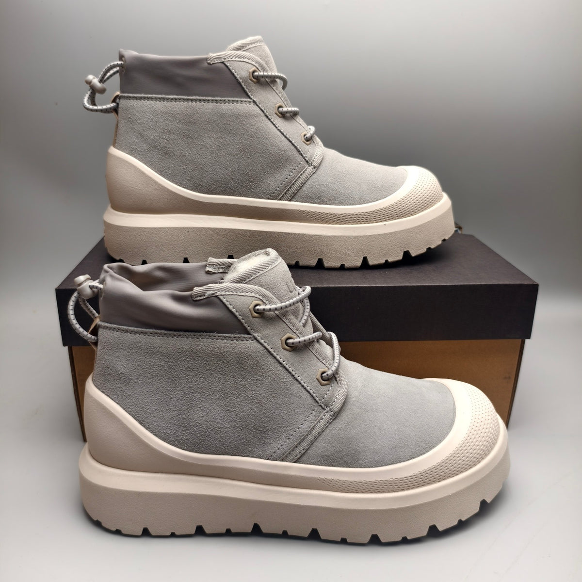Light Gray High-Top Trendy Casual Shoes – In Stock