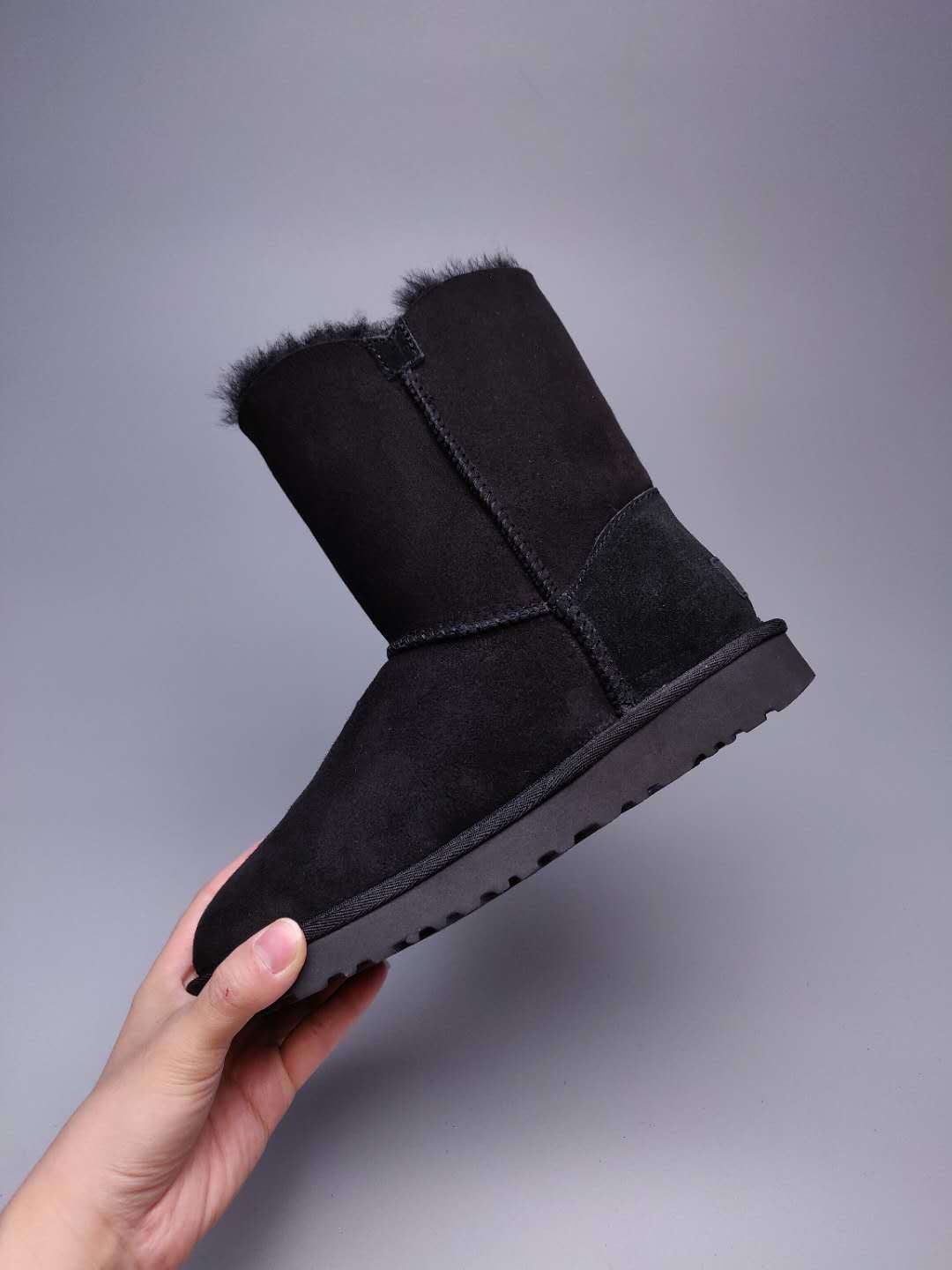 Black Side-Zip Mid-Calf Boots – In Stock