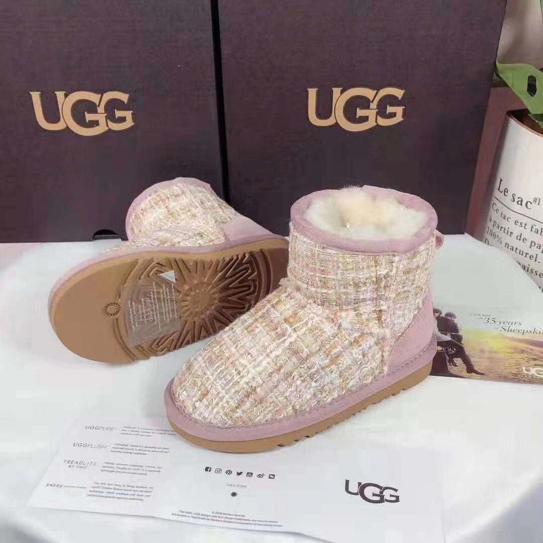Chanel Pink Kids Chanel-Style Snow Boots