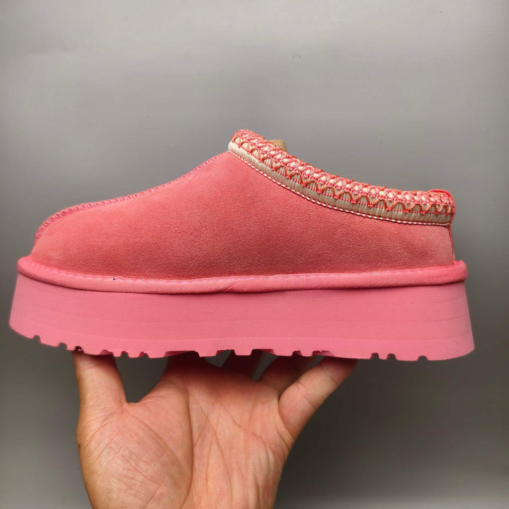 Rose Red Ethnic Style Thick-Sole Casual Shoes – In Stock