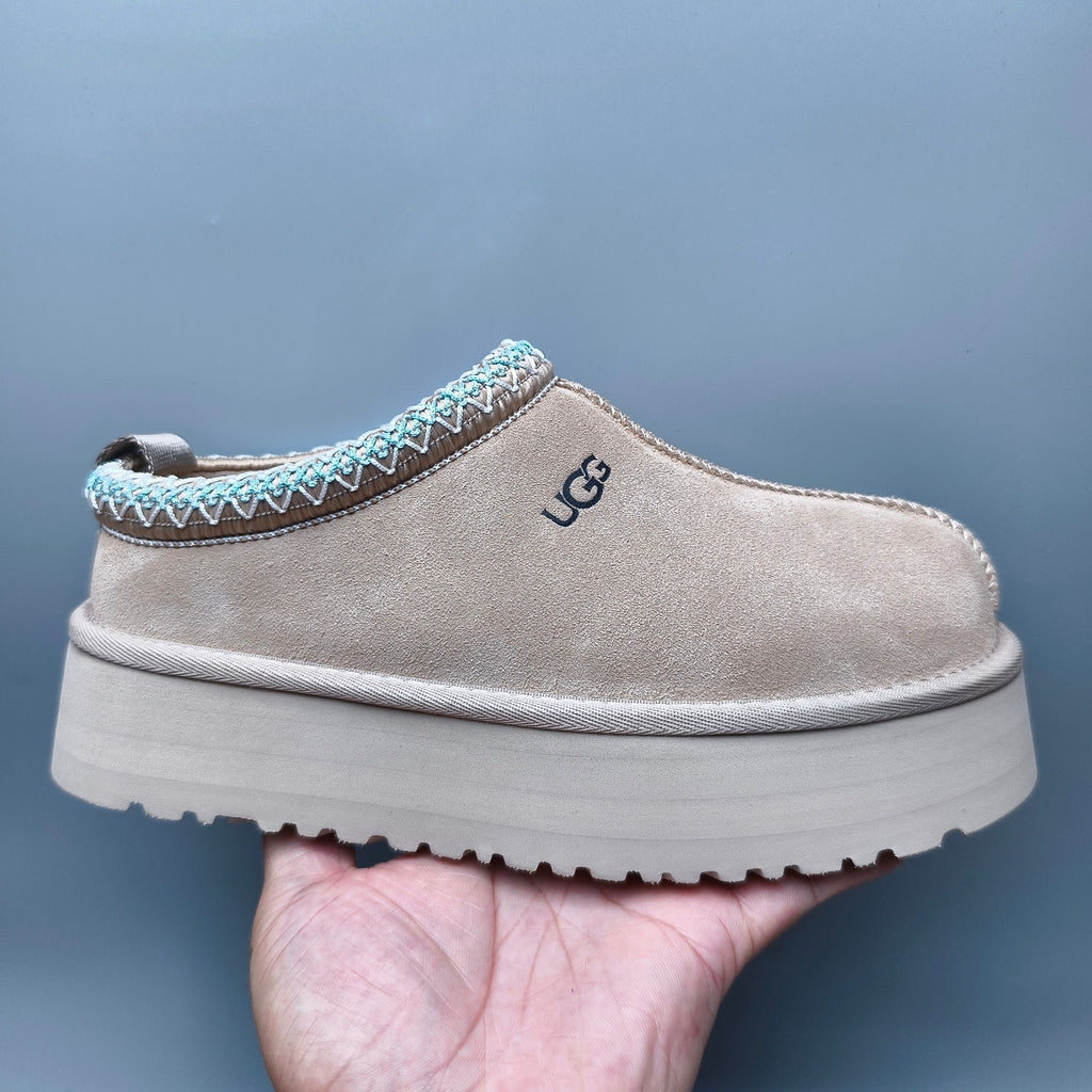 Beige Ethnic Style Thick-Sole Casual Shoes – In Stock