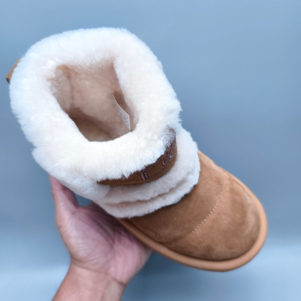 Chestnut Caterpillar Thick-Sole Mid-Top Casual Shoes – In Stock