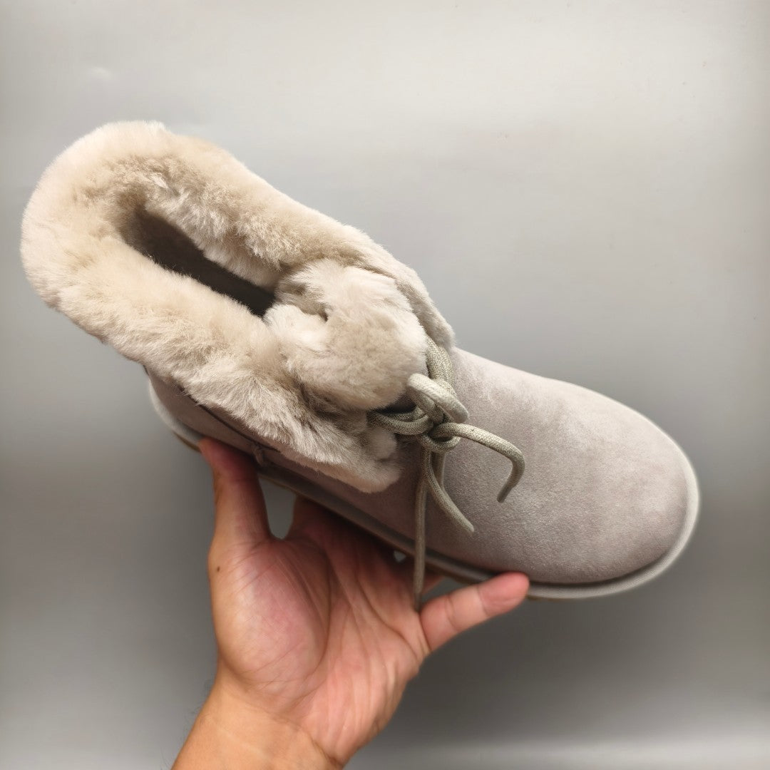 Gray Mid-Top Lace-Up Casual Shoes – In Stock