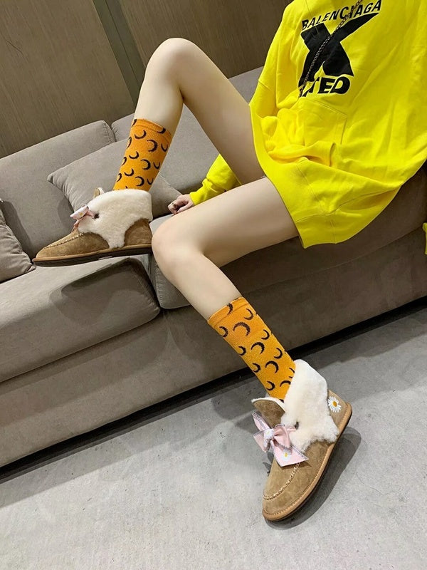 Chestnut Daisy Chain Ribbon Shoes – In Stock