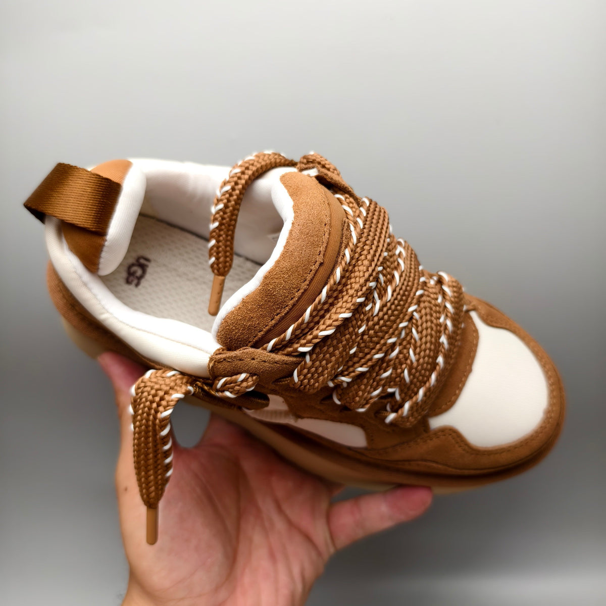 Chestnut Chunky Dad Sneakers – Lace-Up Casual Style – In Stock