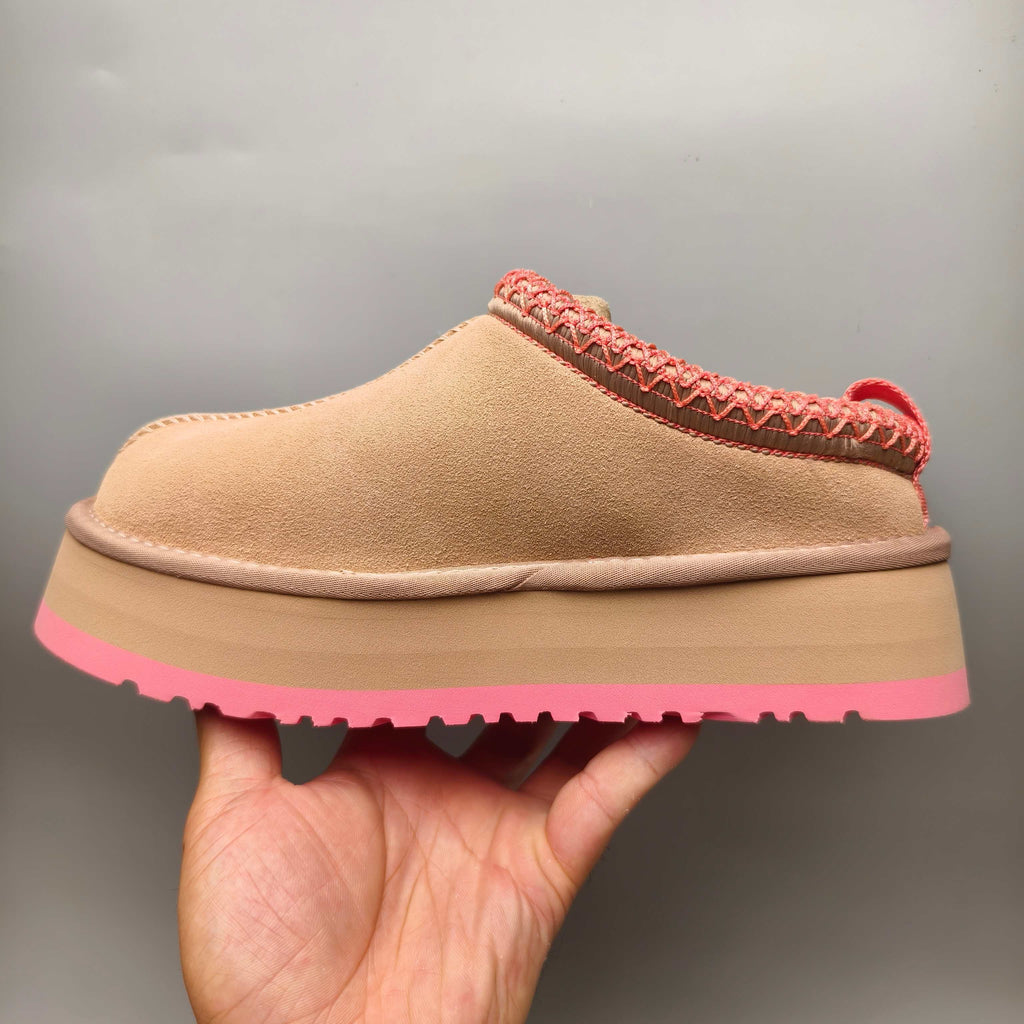 Pink Ethnic Style Thick-Sole Casual Shoes – In Stock