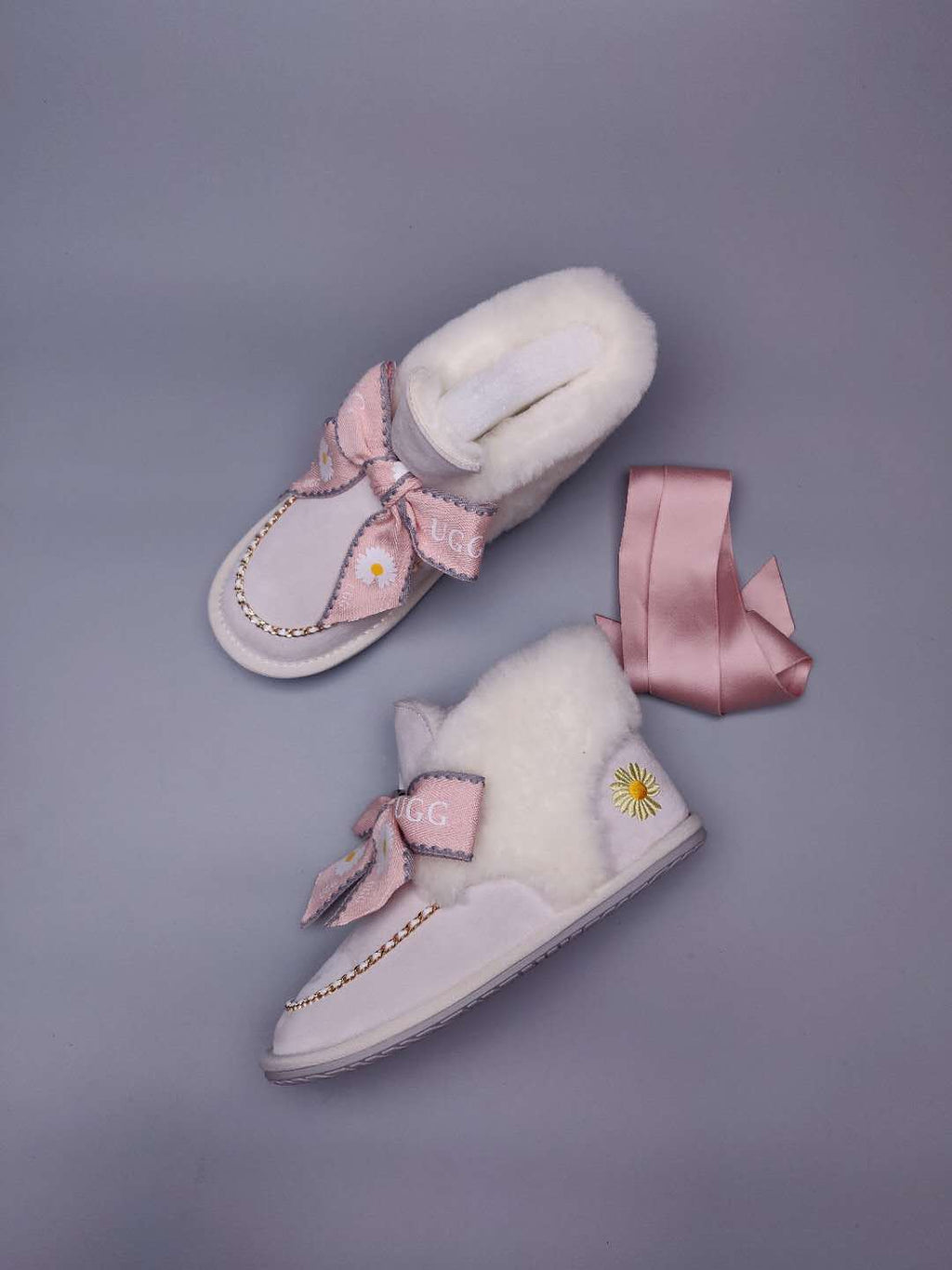 Milkshake White Daisy Chain Ribbon Shoes – In Stock