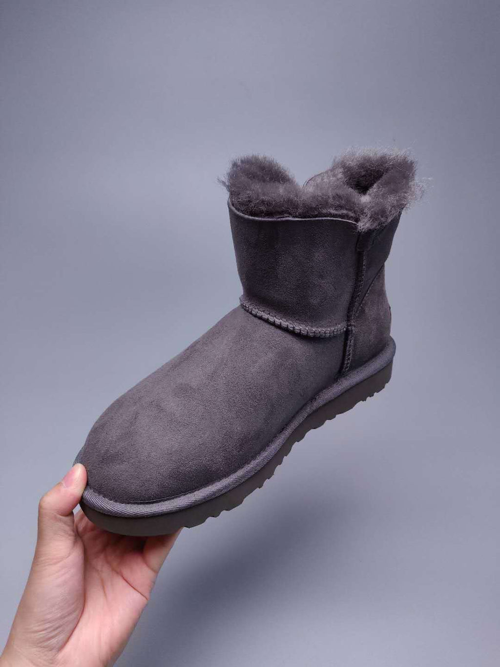 Gray Side-Zip Ankle Boots – In Stock