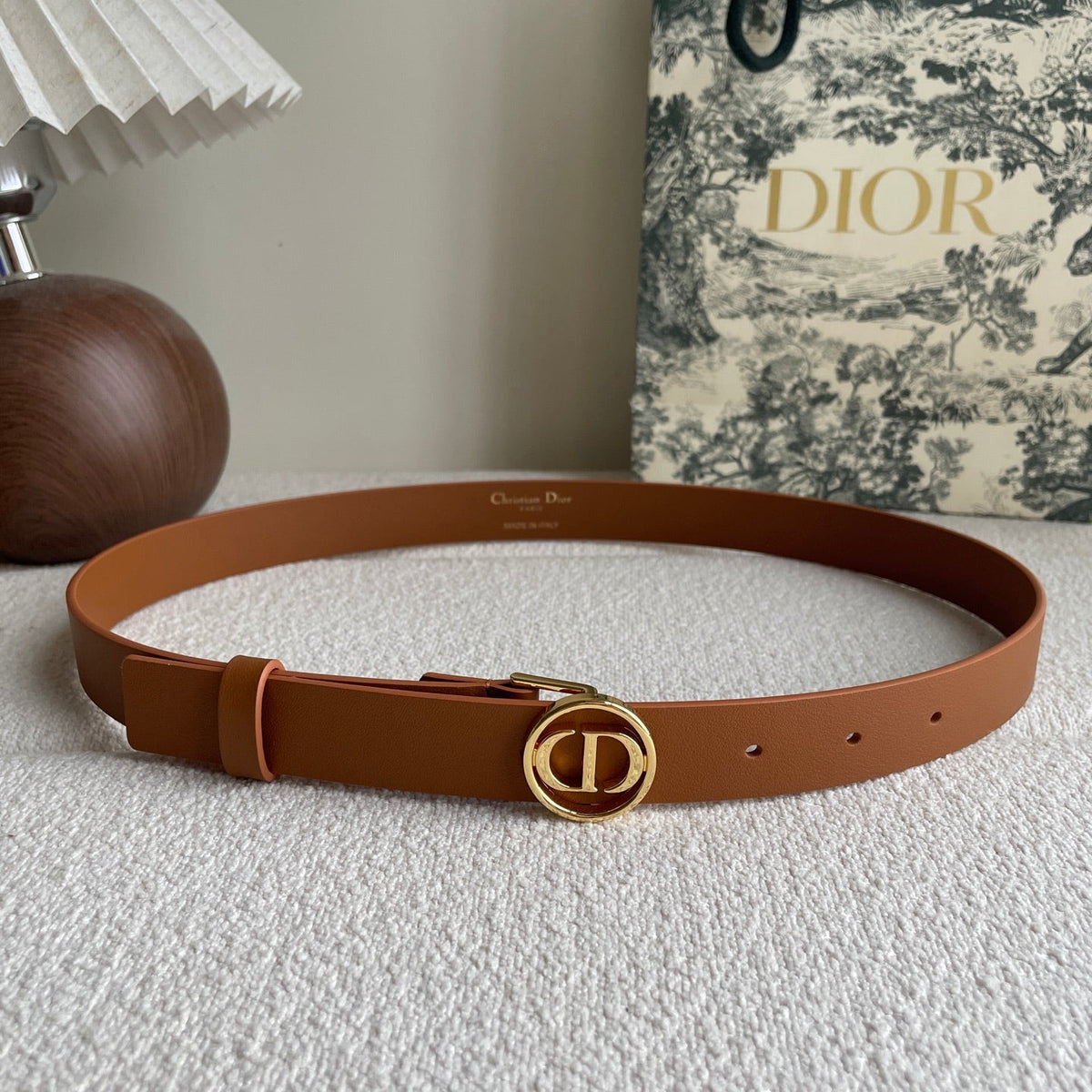 DIOR 25S BELT 25 MM IN BROWN CALFSKIN 572162